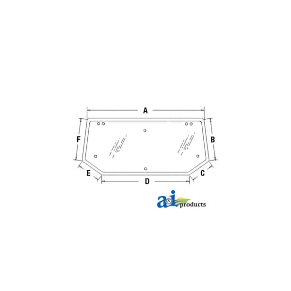 Glass, Rear, Upper 65" x45" x4"